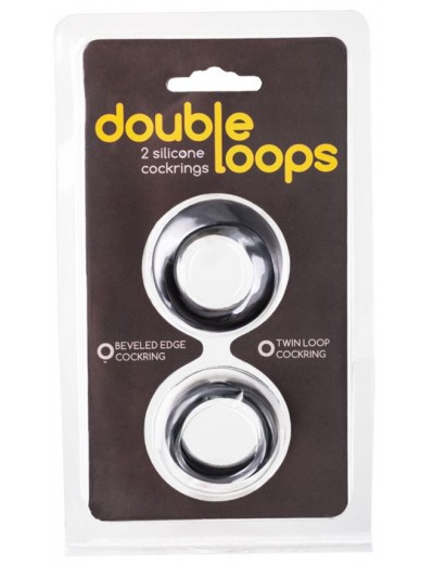 Набор из 2 черных эрекционных колец Double Loops