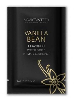 Лубрикант на водной основе с ароматом ванильных бобов Wicked Aqua Vanilla Bean - 3 мл.