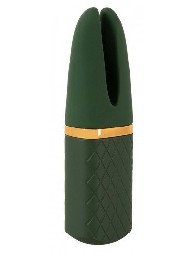 Зеленый вибратор Luxurious Split Tip Vibrator - 13,1 см.