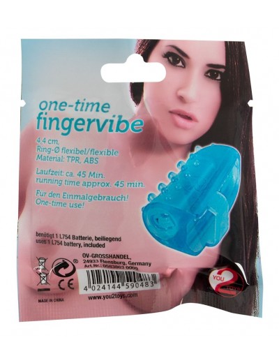 Голубая насадка на палец с вибрацией One-time Finger Vibrator