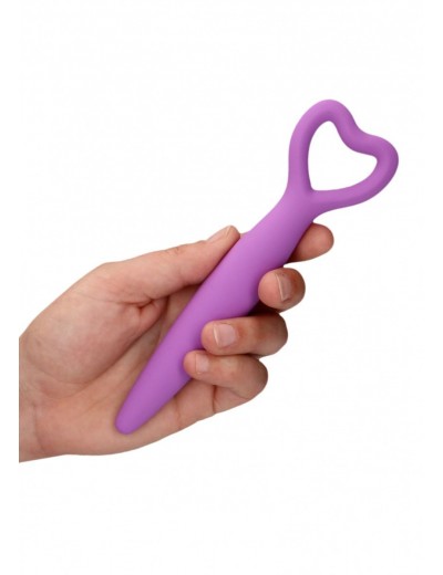 Набор фиолетовых вагинальных расширителей с вибропулей Silicone Vaginal Dilator Set