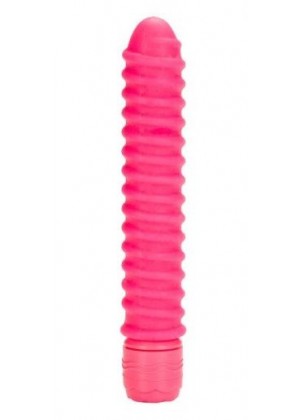 Розовый вибратор со спиралевидным рельефом Sorority Screw - 12,75 см.