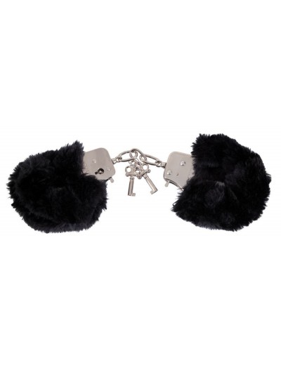 Черные меховые наручники Love Cuffs Black