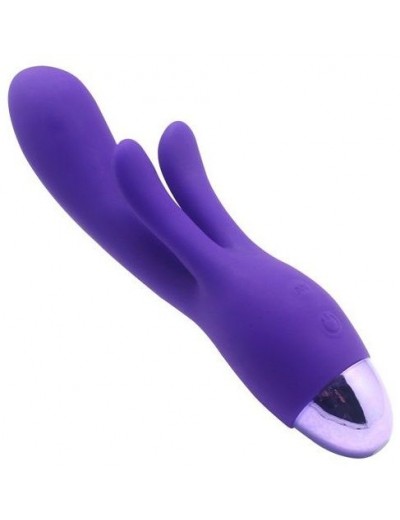 Фиолетовый вибратор INDULGENCE Rechargeable Frolic Bunny - 18,7 см.