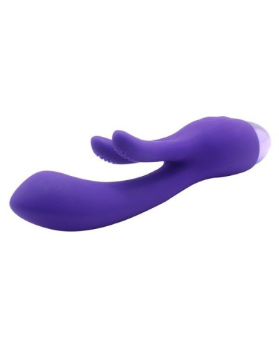 Фиолетовый вибратор INDULGENCE Rechargeable Frolic Bunny - 18,7 см.