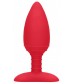 Красная анальная пробка Glow с вибрацией и подогревом - 12 см.