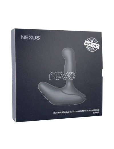 Черный вибромассажер простаты с вращающейся головкой Nexus Revo 2