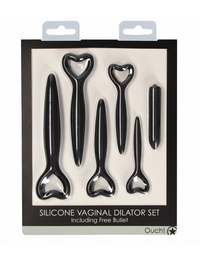 Набор вагинальных расширителей с вибропулей Silicone Vaginal Dilator Set