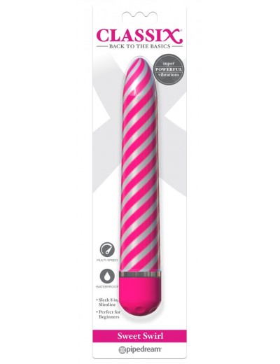 Розовый вибратор Sweet Swirl Vibrator - 21,3 см.