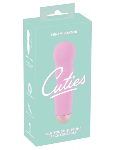 Нежно-розовый мини-вибратор Cuties Mini - 12,4 см.