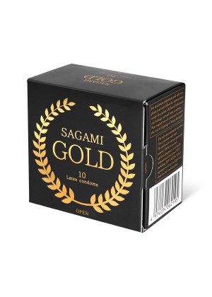 Золотистые презервативы Sagami Gold - 10 шт.