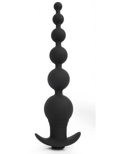 Черная анальная виброелочка TOWER - 20,7 см.