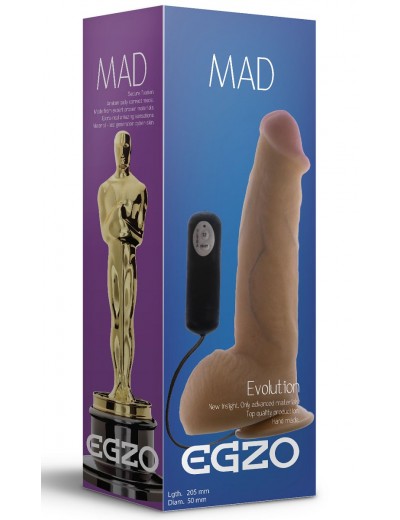 Реалистичный вибратор на присоске Mad Oscar - 20,5 см.