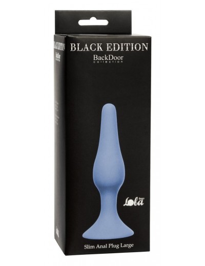 Синяя анальная пробка Slim Anal Plug Large - 12,5 см.