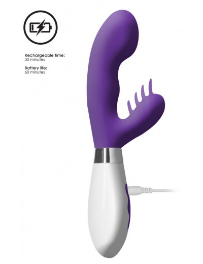Фиолетовый вибратор-кролик Ares - 21,5 см.