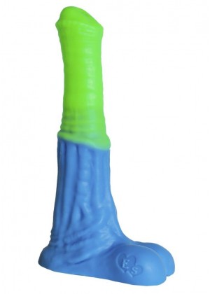 Зелёно-голубой фаллоимитатор  Пегас Medium  - 24 см.