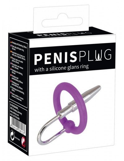 Уретральный плаг с силиконовым кольцом под головку Penis Plug