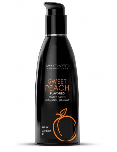 Лубрикант с ароматом спелого персика Wicked Aqua Sweet Peach - 60 мл.