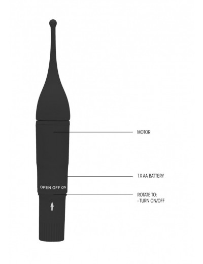 Черный клиторальный вибромассажер Clitoral Tickler - 16,2 см.