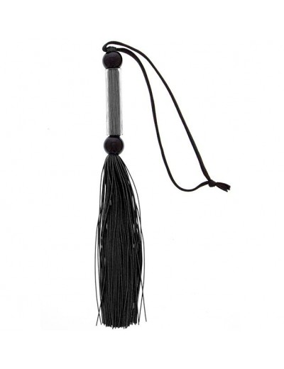 Чёрная мини-плеть из силикона и акрила SILICONE FLOGGER WHIP - 25,6 см.