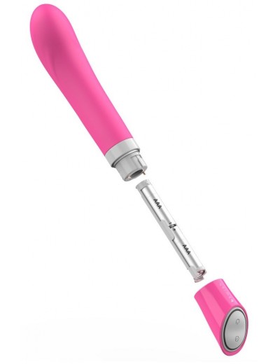 Розовый G-стимулятор с вибрацией Bgood Deluxe Curve - 19,3 см.