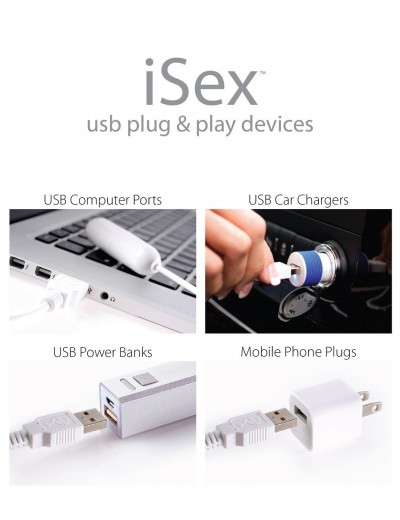 Белый вибромассажер с набором насадок USB MASSAGE KIT на проводе USB