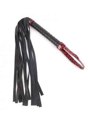 Черный флоггер с черно-красной ручкой Notabu - 49 см.