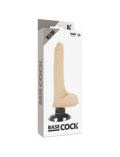 Телесный вибратор на присоске Basecock Realistic Vibrator 2in1 - 18,5 см.