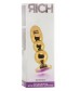 Золотистая фигурная анальная пробка R10 RICH Gold/Purple с фиолетовым кристаллом - 14,5 см.