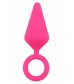 Розовая анальная пробка с кольцом Candy Plug S - 7,1 см.