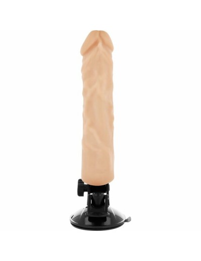 Телесный вибратор на мощной присоске Basecock Realistic Vibrator Remote Control - 21 см.