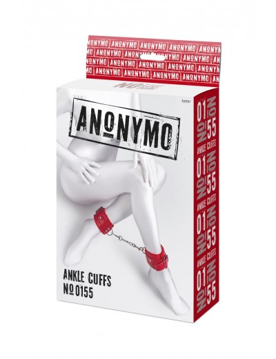 Красные оковы Anonymo из искусственной кожи