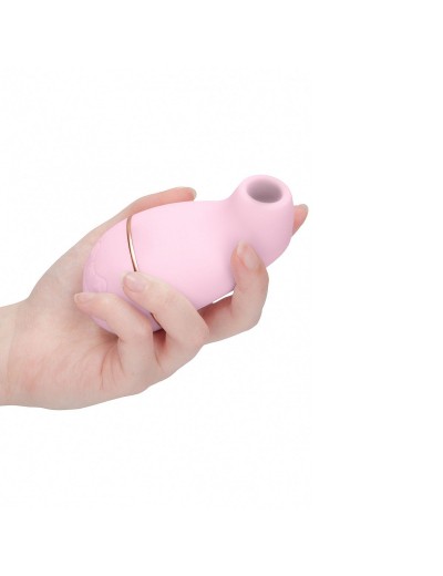 Розовый клиторальный вакуум-волновой массажер Irresistible Kissable