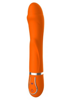 Оранжевый вибратор DIAMOND DARLING - 22 см.