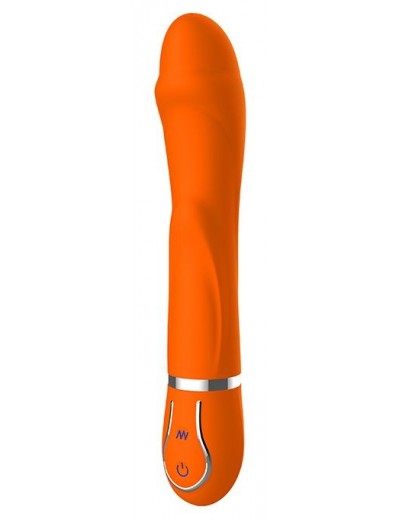 Оранжевый вибратор DIAMOND DARLING - 22 см.