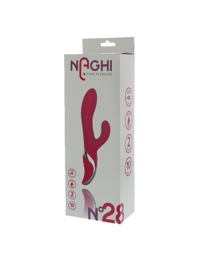 Розовый вибромассажер NAGHI NO.28 - 23 см.