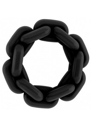 Чёрное эрекционное кольцо SONO №6 