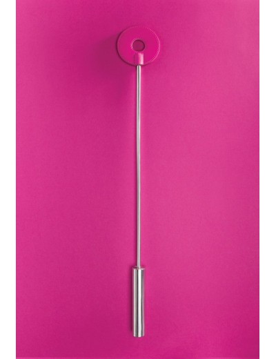 Розовая шлёпалка Leather Circle Tiped Crop с наконечником-кругом - 56 см.