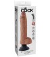 Кофейный вибромассажер 10  Vibrating Cock with Balls - 25,4 см.