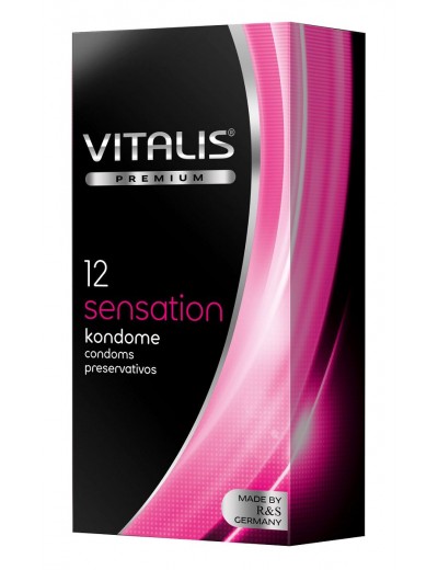 Презервативы VITALIS PREMIUM sensation с пупырышками и кольцами - 12 шт.