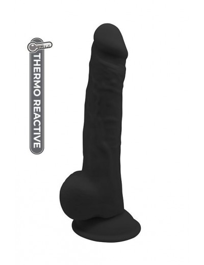 Черный реалистичный фаллоимитатор 9.5INCH BLACK - 24 см.