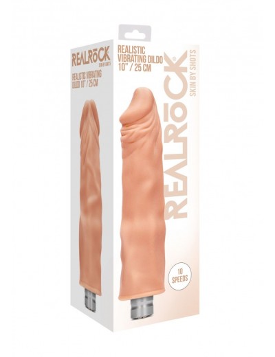 Телесный вибратор-реалистик Vibrating Dildo - 27,5 см.