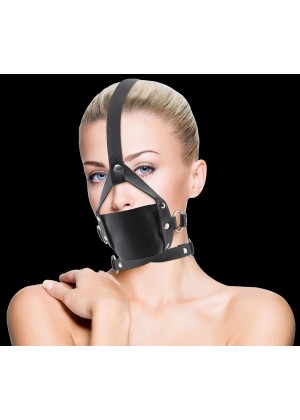 Чёрный кожаный кляп Leather Mouth Gag