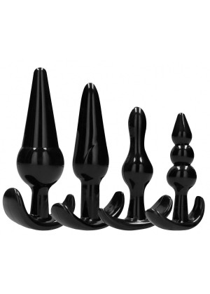 Набор из 4 черных анальных пробок N80 4-Piece Butt Plug Set
